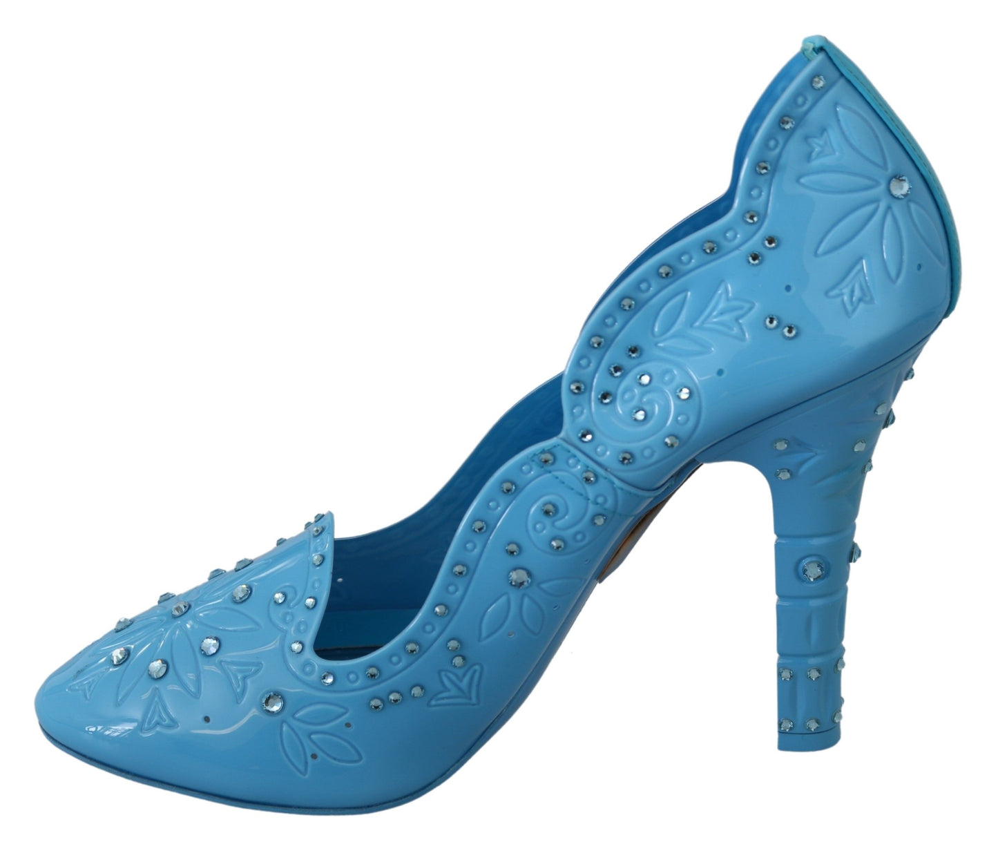 Dolce & Gabbana Blue Crystal Floral Cinderella Heels Schuhe