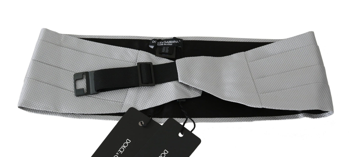 Dolce & Gabbana Grey Männer Taillengürtel 100% Seidenkummerbund