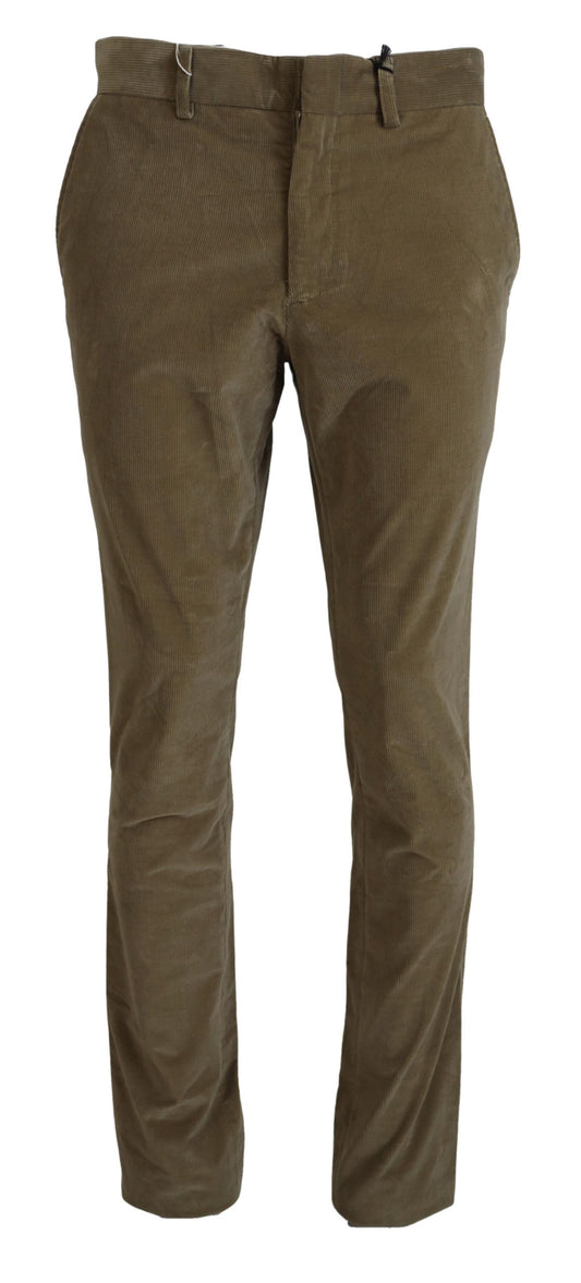 Pantaloni casual in cotone marrone tommy hilfiger
