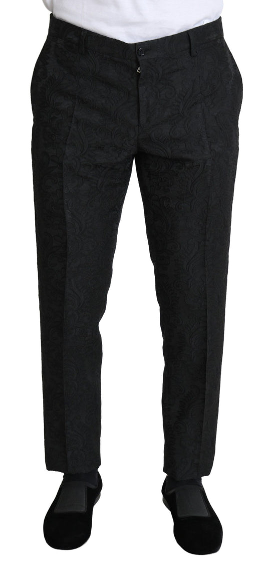Pantaloni per pantaloni sottili broccato floreale Dolce & Gabbana