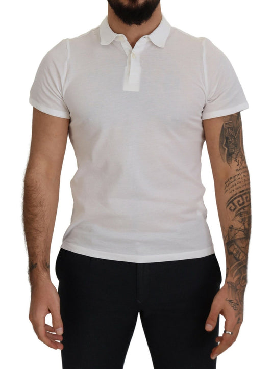 Fradi weiße Baumwollkragen Kurzärärmische Polo-T-Shirt