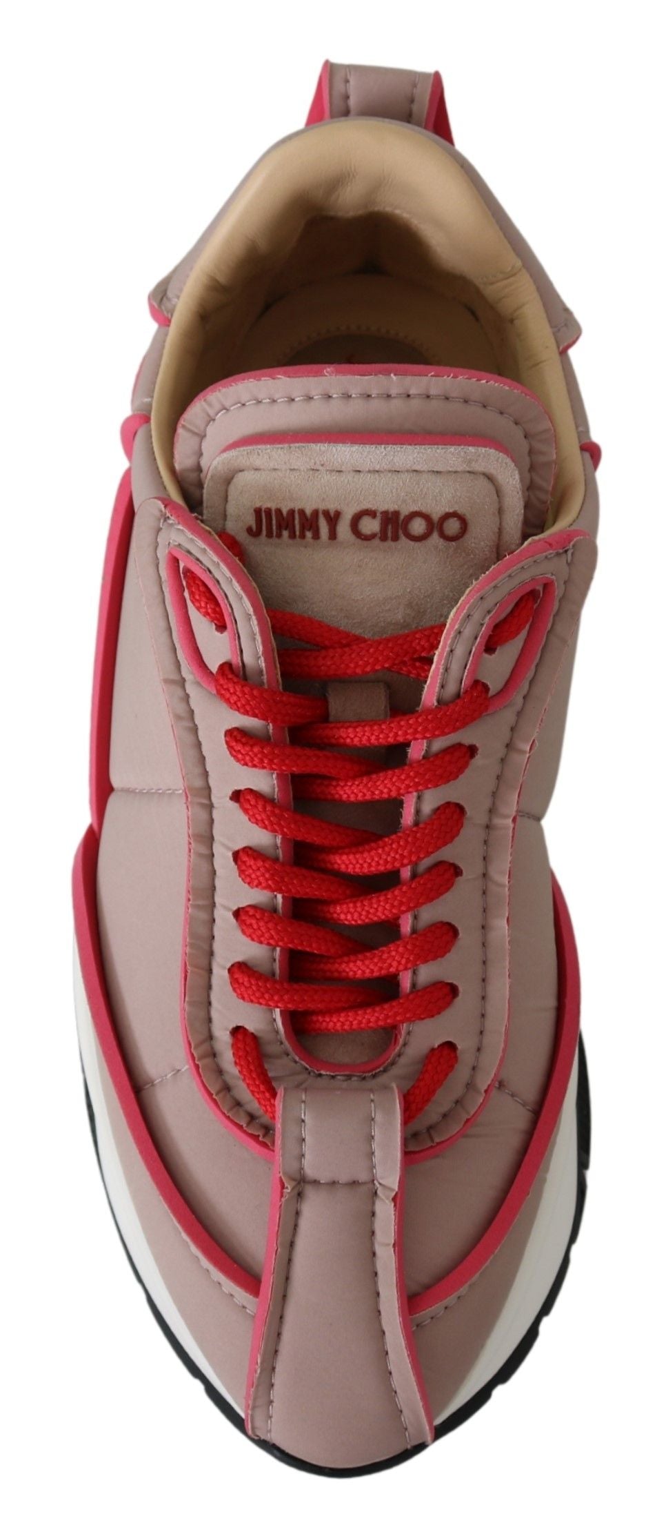Sneaker rosa rosa e rossa del balletto Jimmy Choo