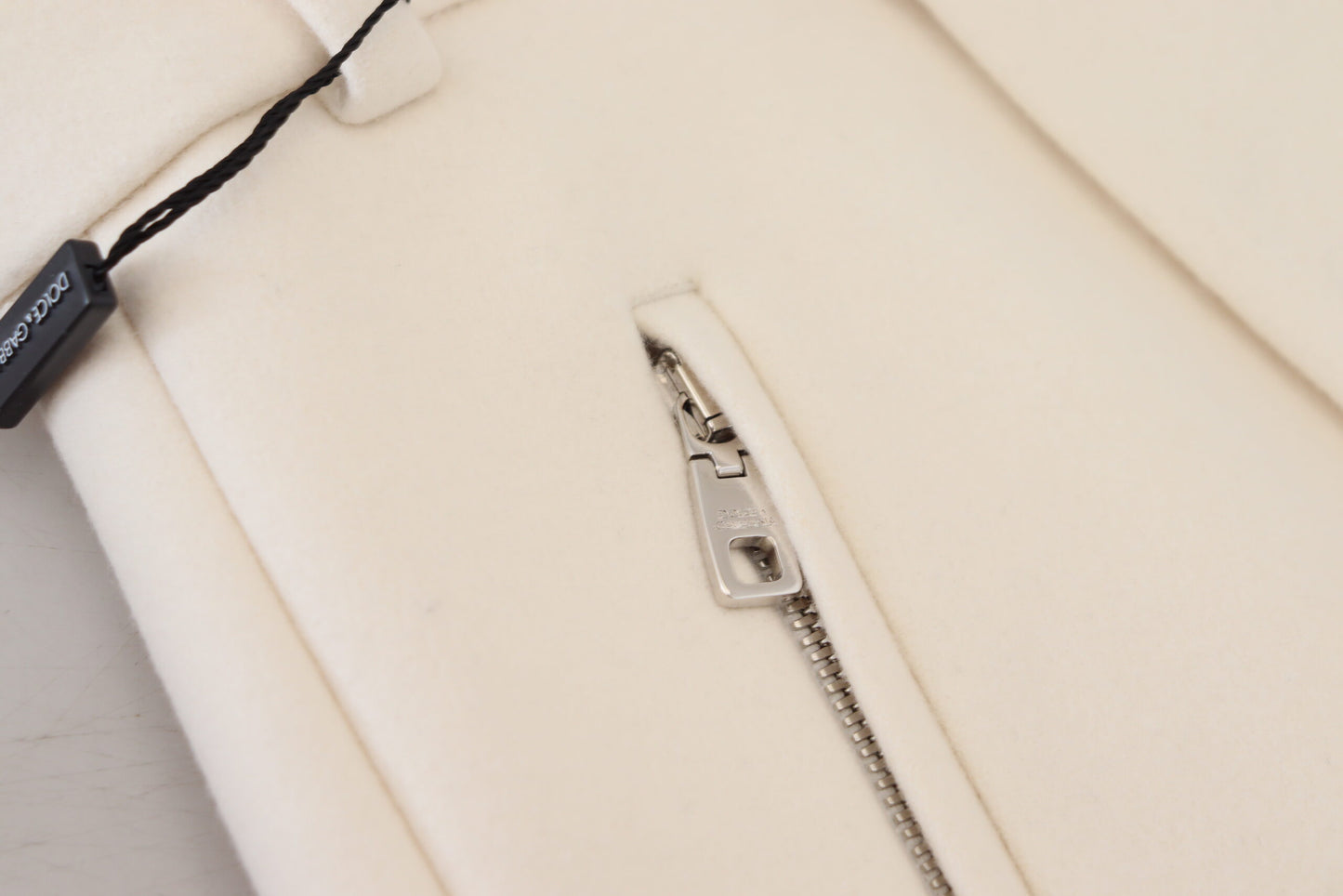 Dolce & Gabbana White Wool A-Line High Taille Minirock