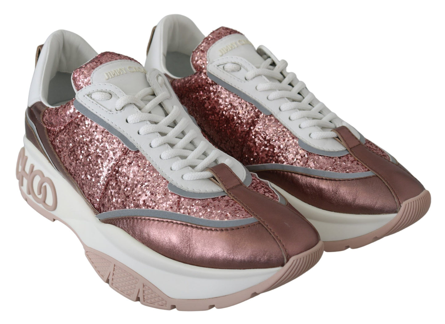 Jimmy Choo Pink Candyfloss Leder Raine Sneakers