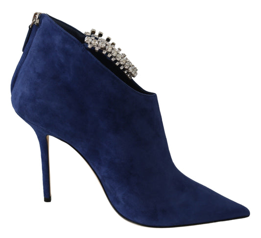Jimmy Choo Pop Blue Leather Blaize 100 Boots Chaussures