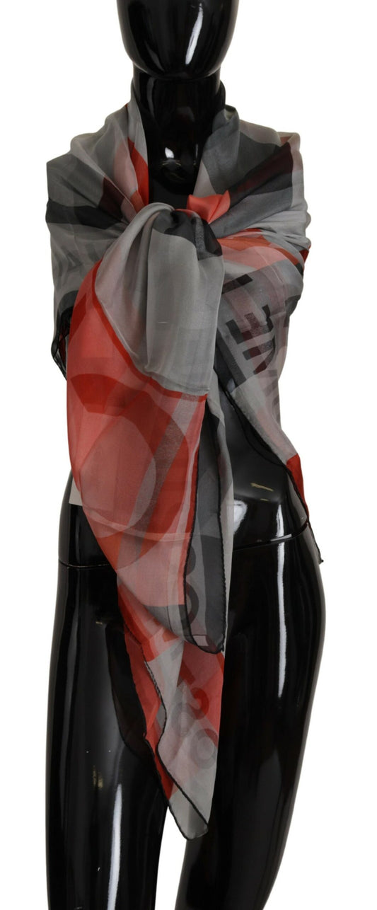 Costume National Grey Red SHAWL