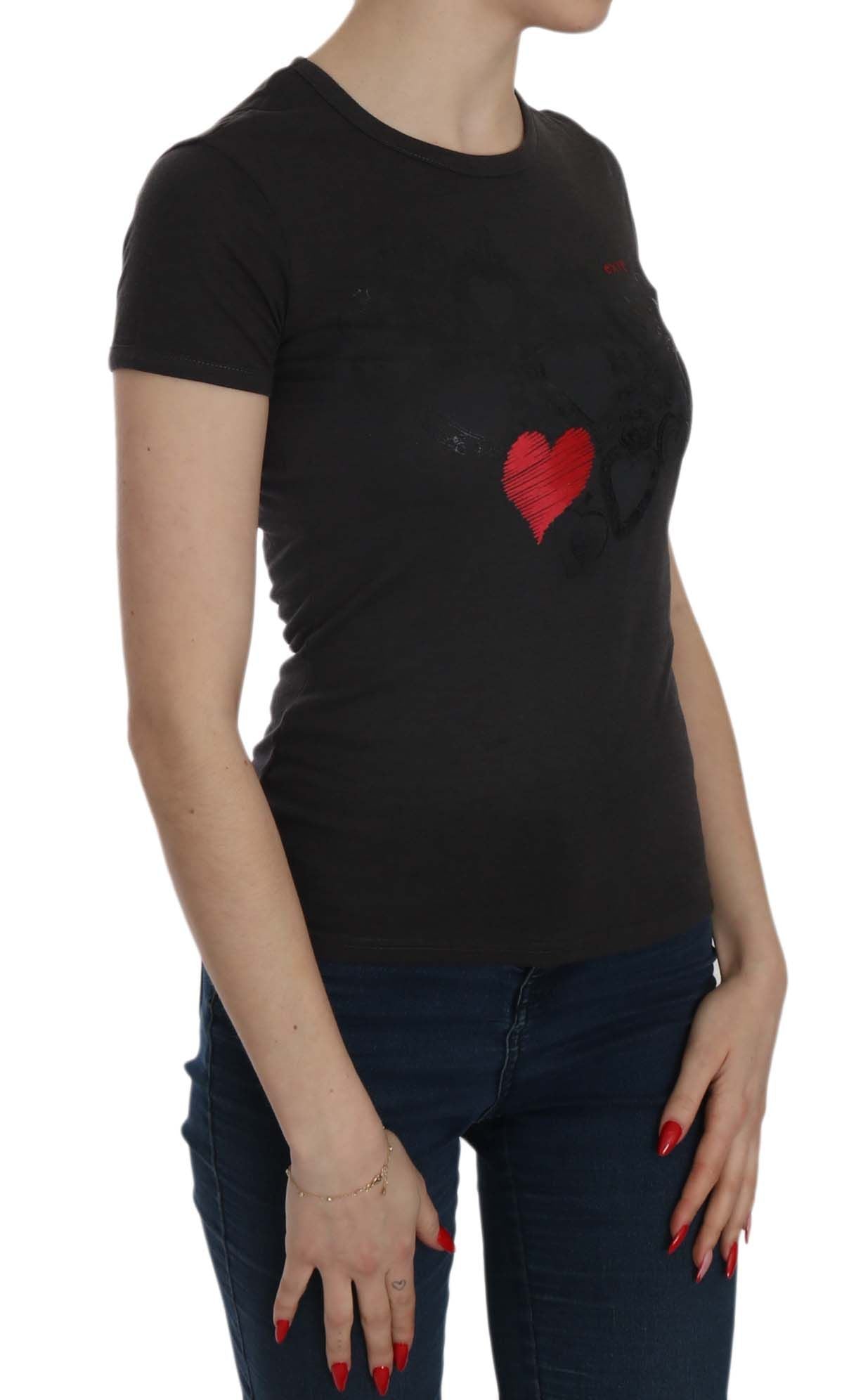 Exte Black Hearts drucken Kurzarm Casual Shirt Top