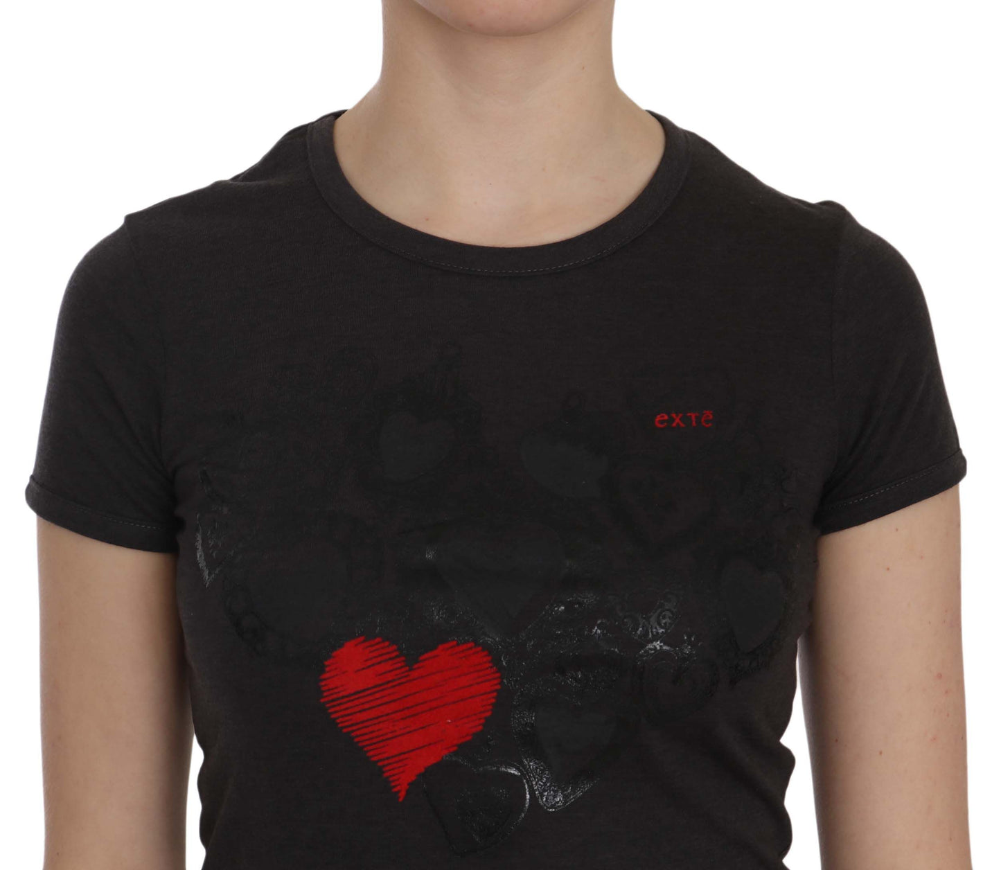 Exte Black Hearts drucken Kurzarm Casual Shirt Top
