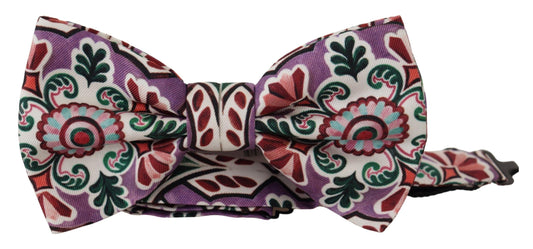 Dolce & Gabbana Multicolor -Muster 100% Seidenhals Papillon Fliege