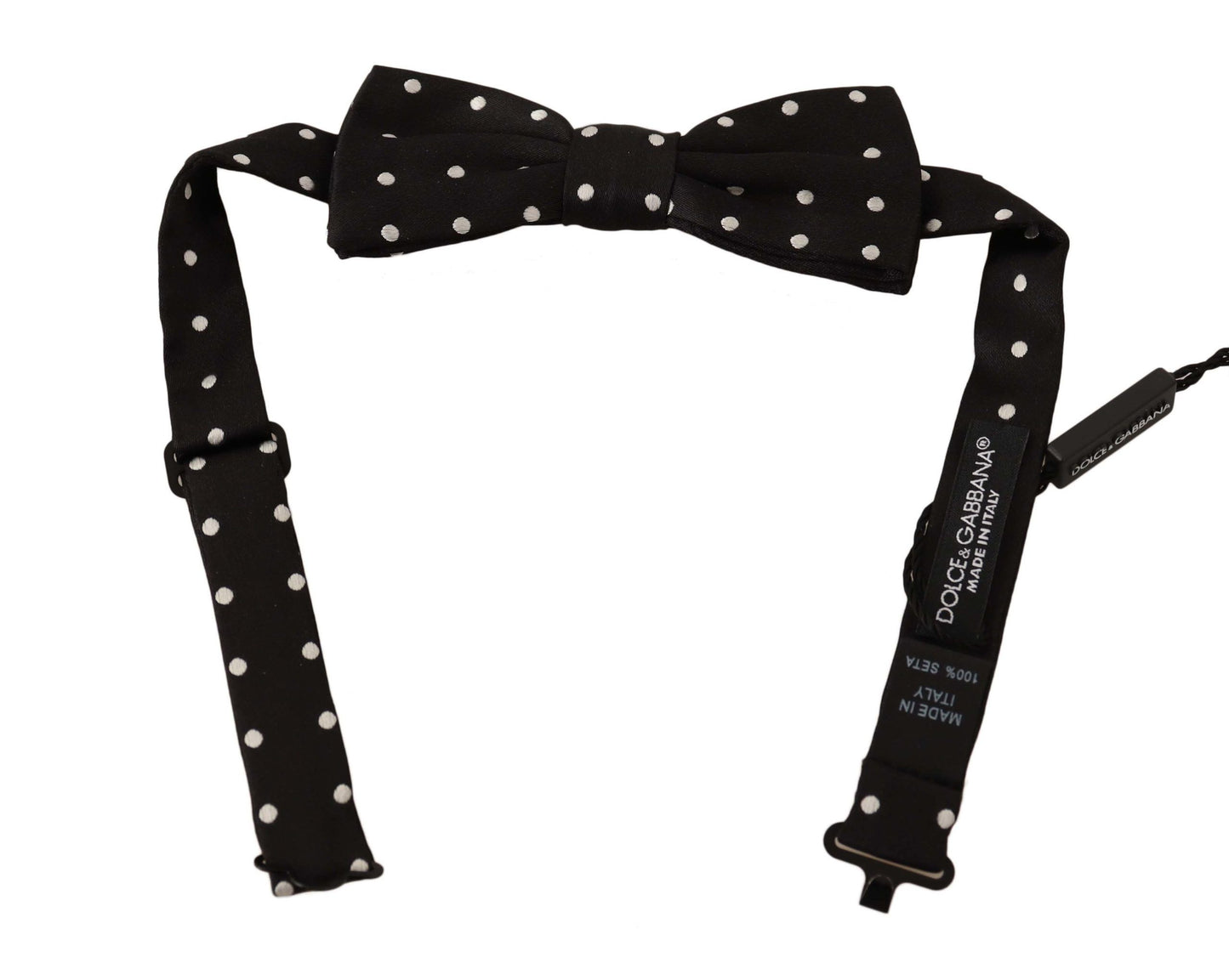 Dolce & Gabbana noir blanc polka point de soie couche à nœud papillon à nœud