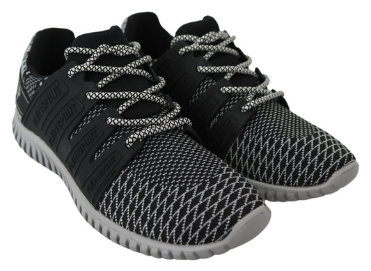 Plein Sport Black Polyester Runner Mason Sneakers Chaussures