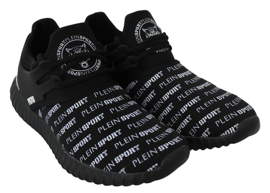 Plein Sport Black Polyester Runner Henry Sneaker Scarpe