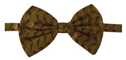 Dolce & Gabbana Gold Fantasy Print Verstellbarer Nacken Papillon Fliege Krawatte