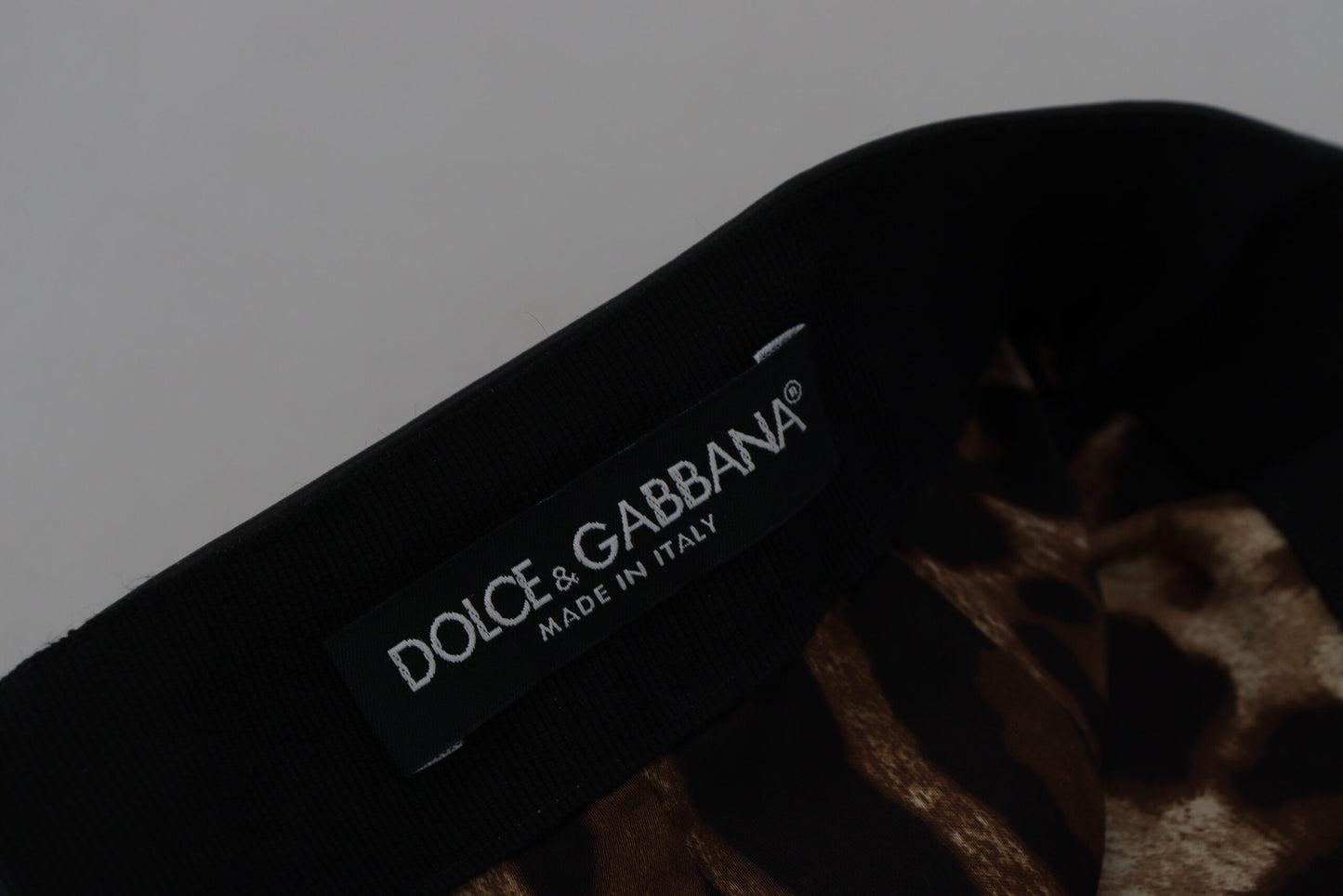Dolce & Gabbana Black Lambskin Leder A-Line Minirock