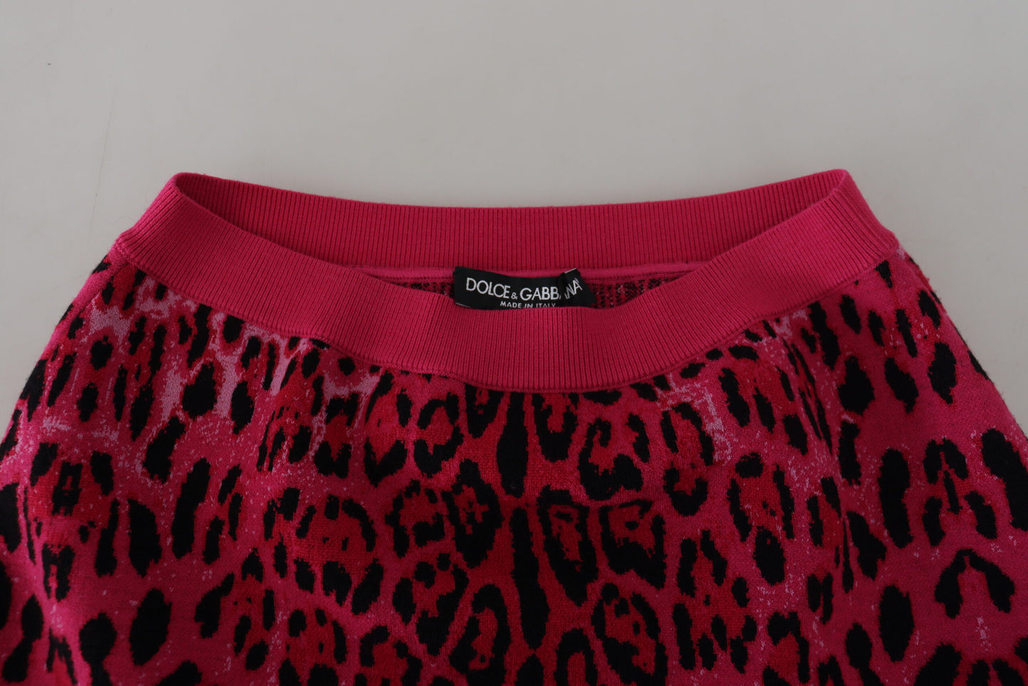Dolce & Gabbana Pink Leopard High Taille A-Line Minirock