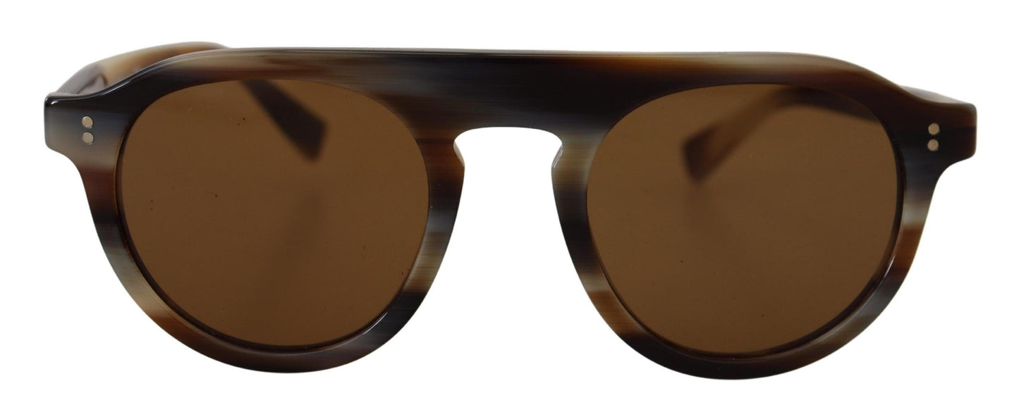 Dolce & Gabbana Brown Tortoise Oval Oval Full Eyewear DG4306 occhiali da sole