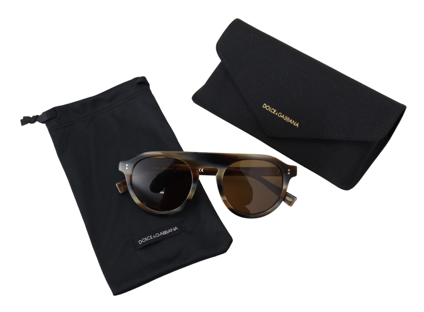 Dolce & Gabbana Brown Tortoise Oval Oval Full Eyewear DG4306 occhiali da sole
