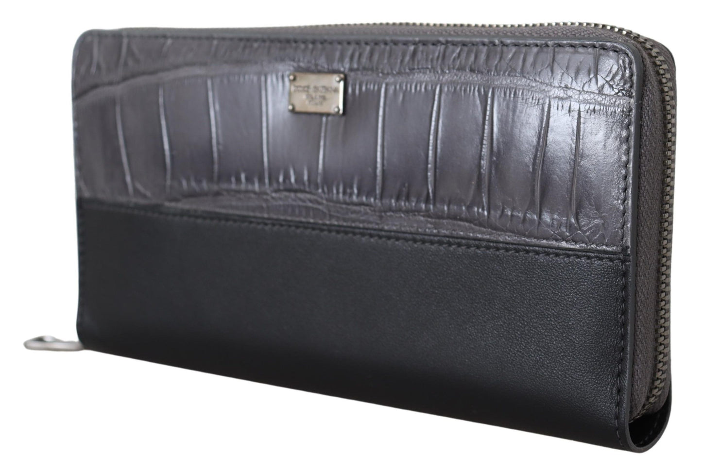 Dolce & Gabbana Black Zip attorno al portafoglio in pelle della frizione continentale