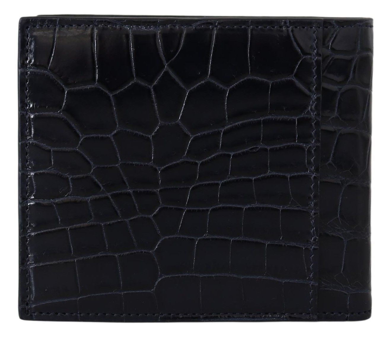 Dolce & Gabbana Black Bifold Card Porta del portafoglio in pelle esotica