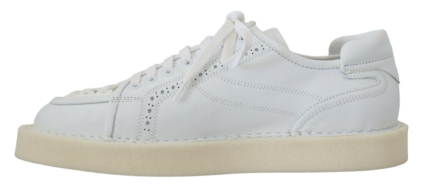 Dolce & Gabbana in pelle bianca bassa top sneaker oxford scarpe casual