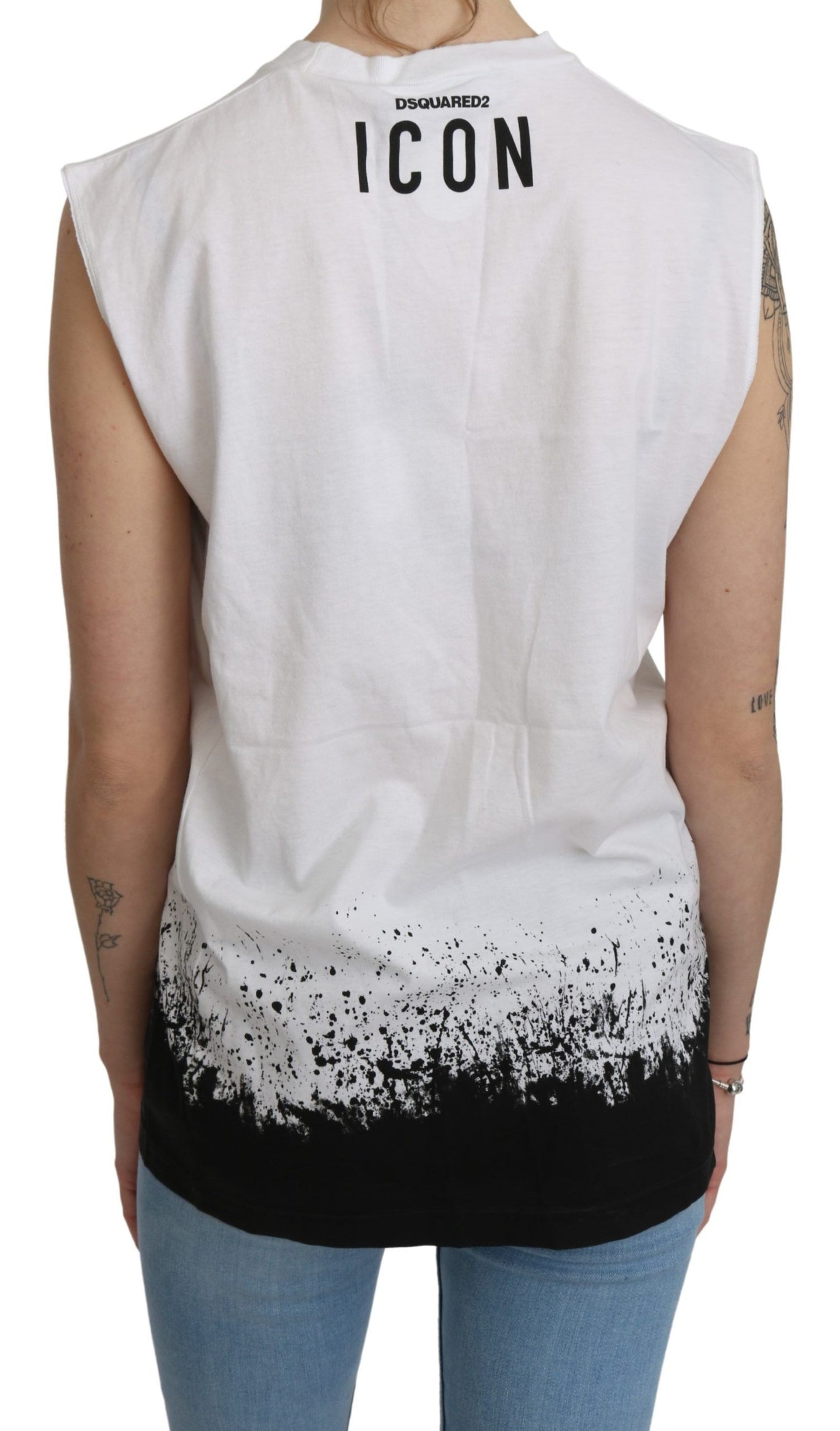 T-shirt t-shirt à manches blanches Dsquared² Top en coton