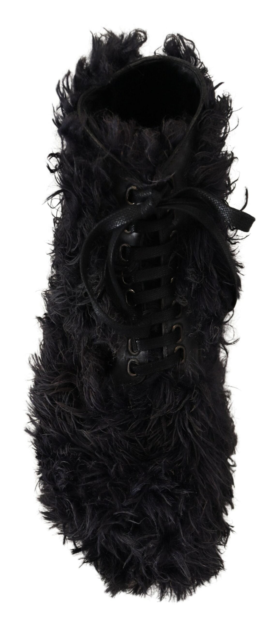 Scarpe da combattimento in pelle nera Dolce & Gabbana