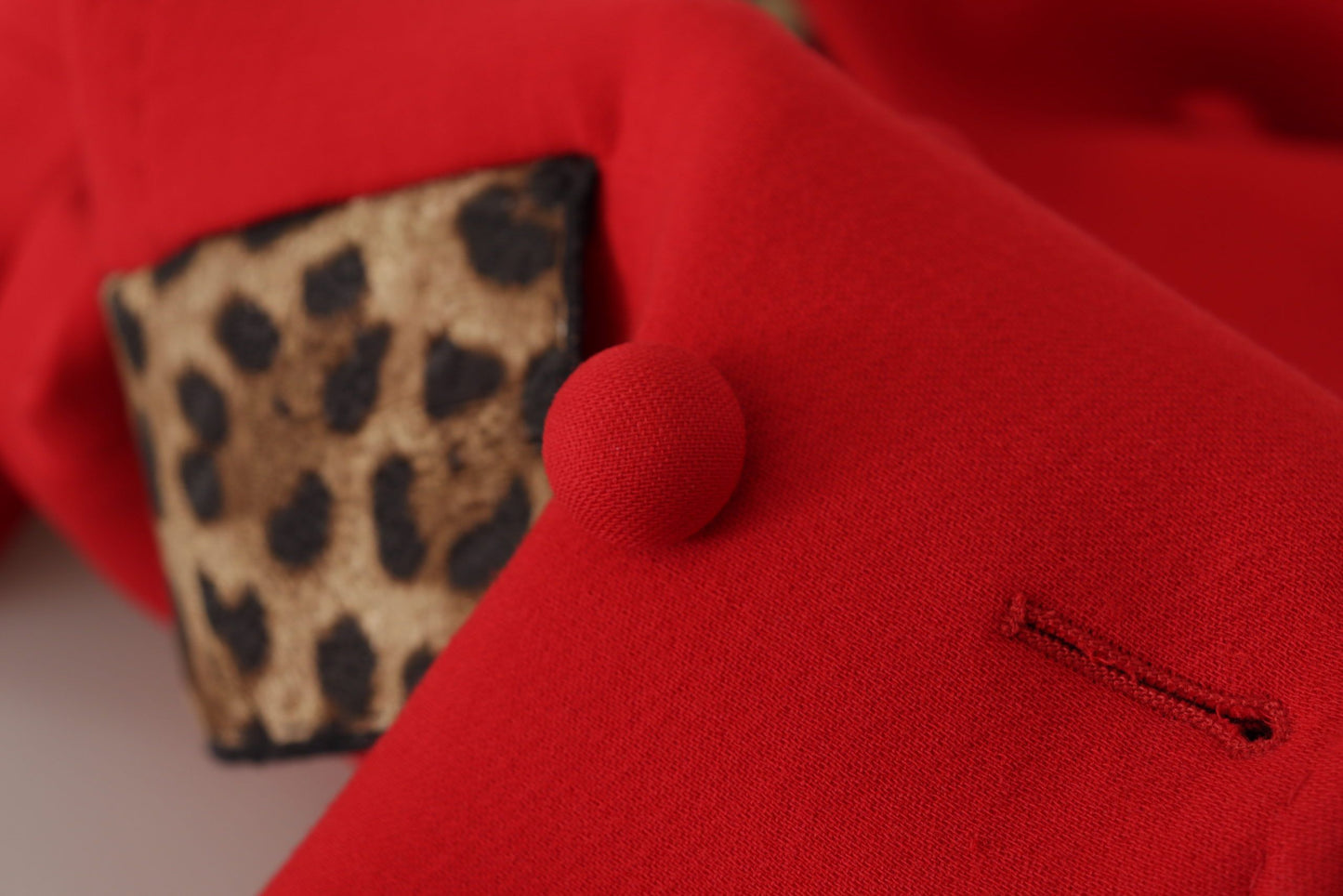 Giacca da trench di lana leopardo rosso Dolce & Gabbana