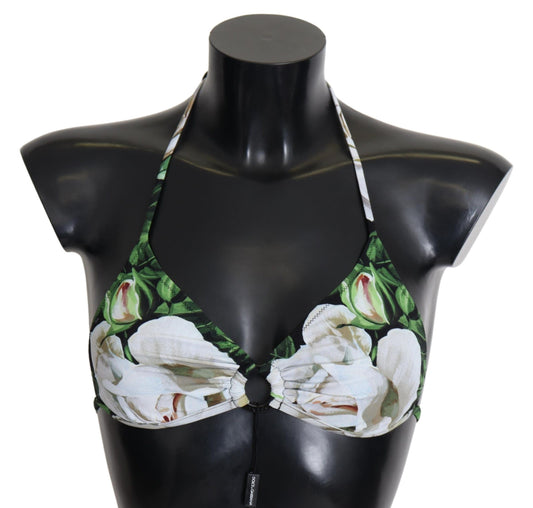 Dolce & Gabbana mehrfarbig Blumendruck Halfter Bikini Top