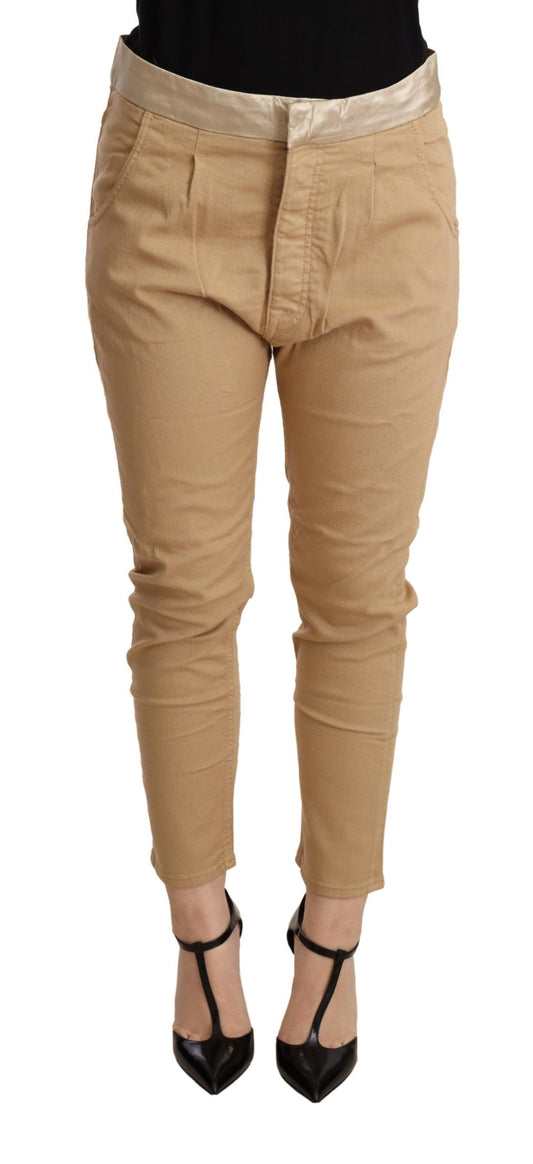 Cycle beige mid-taille slim fit skinny stretch pantal