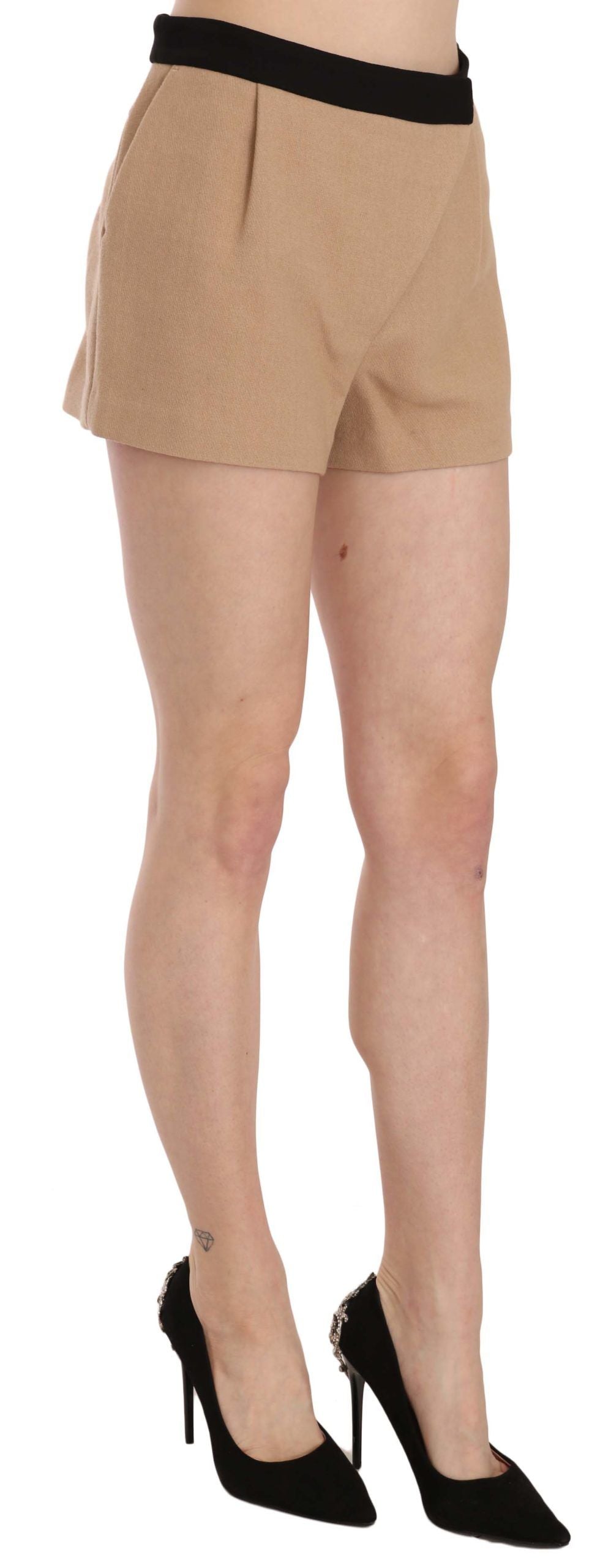 Kostüm National Shorts Beige Cotton Mid Taille Mini Short