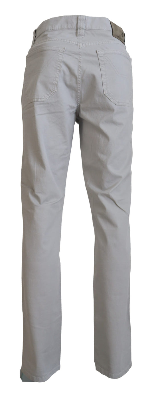 Jeckerson gris coton mâles conique pantalons décontractés