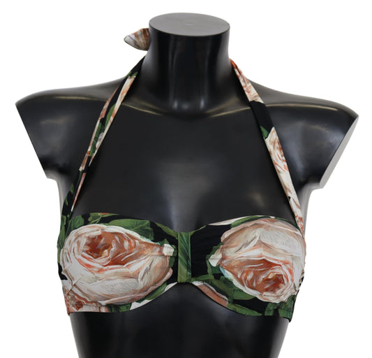 Dolce & Gabbana Multicolor -Blumendruck Beachwear Bikini Tops