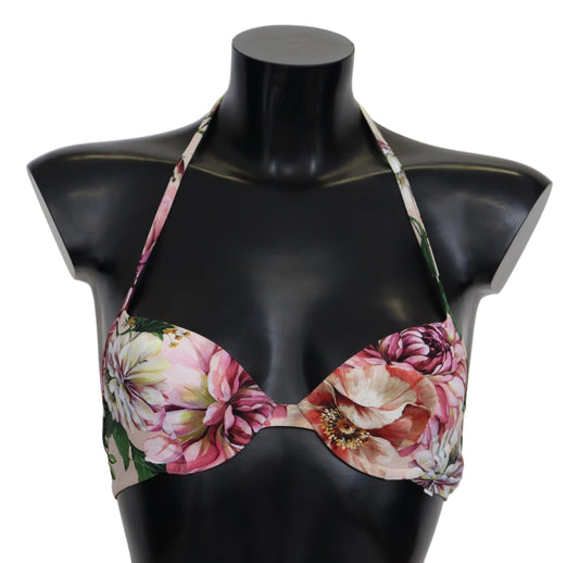 Dolce & Gabbana Multicolore Florel Swimsuit Beachwear Bikini Tops