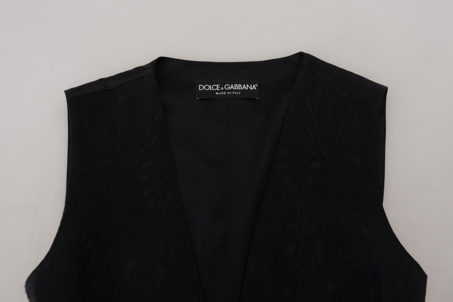 Dolce & Gabbana Black Brocade Bouton