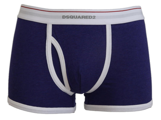 DSquared² Blue Blanc Logo Coton Stretch Men Men Sous-vêtements