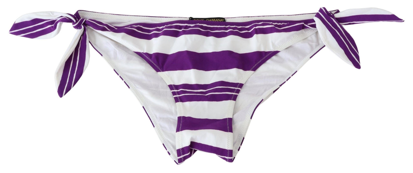 Dolce & Gabbana Purple White Stripes Bikini Bottom Bikini