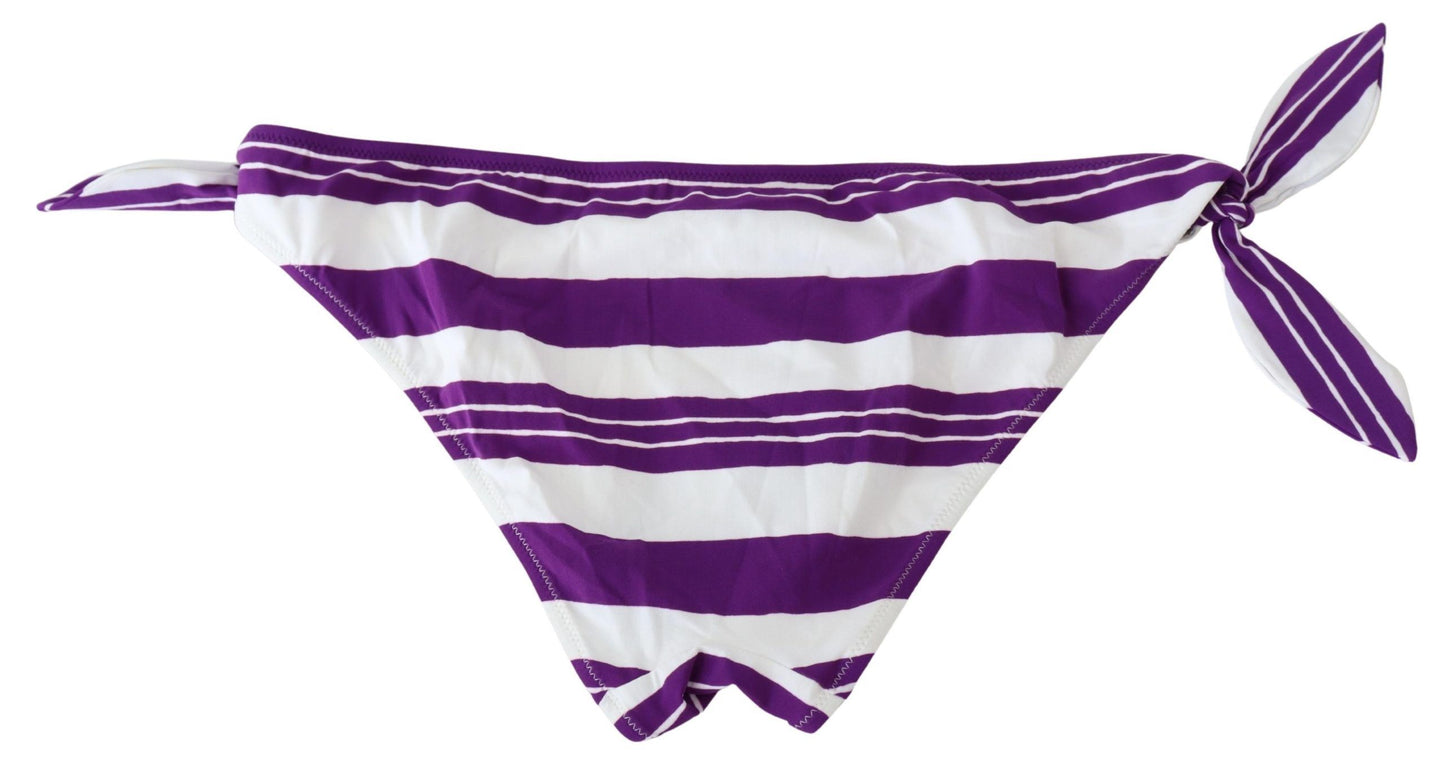 Dolce & Gabbana Purple White Stripes Bikini Bikini