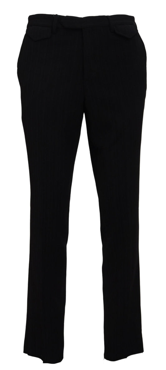 Pantaloni formali in forma dritta di cotone nero di Bencivenga