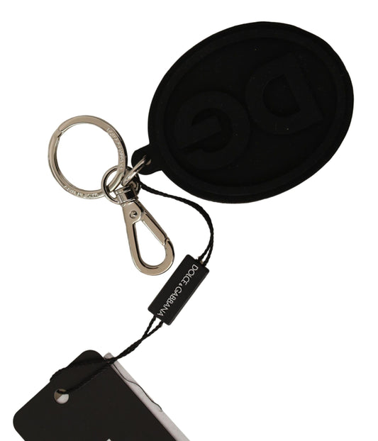 Dolce & Gabbana Black Black DG logo Tormina in metallo in ottone argento
