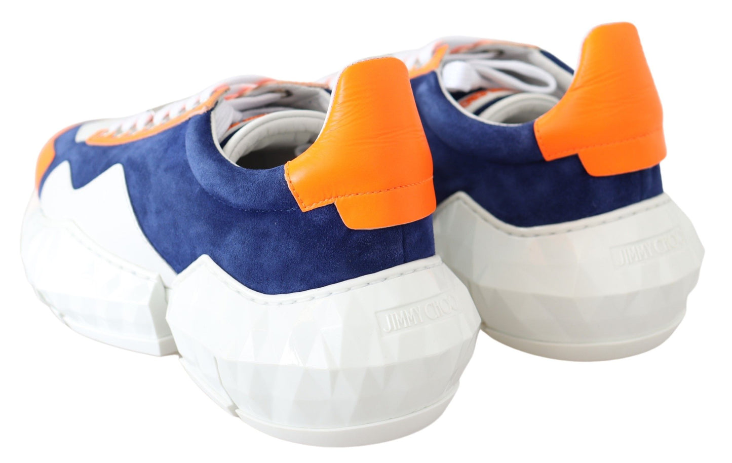 Sneaker in pelle arancione blu Jimmy Choo