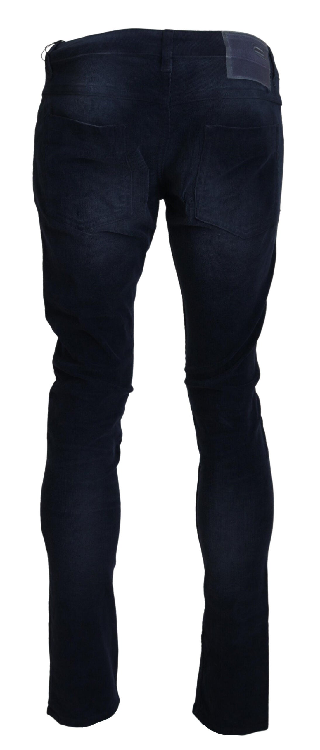 Acht blu cotone velluroy sottile snello maschi jeans