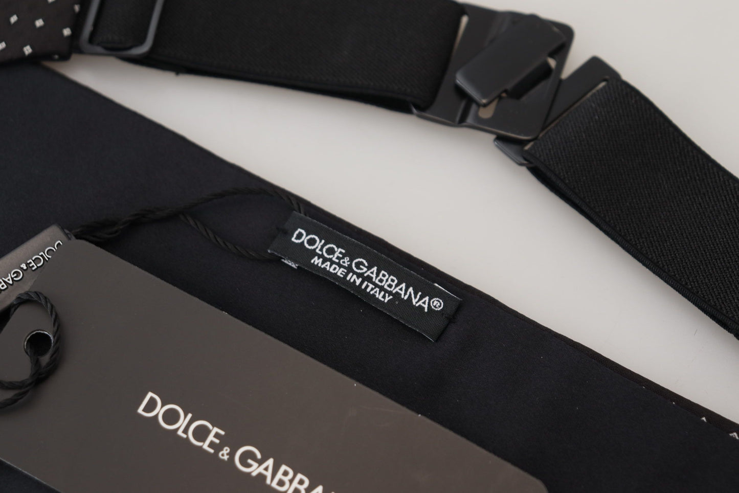 Dolce & Gabbana Black Polka Dot Wide Taille Männer Gürtel Cummerband
