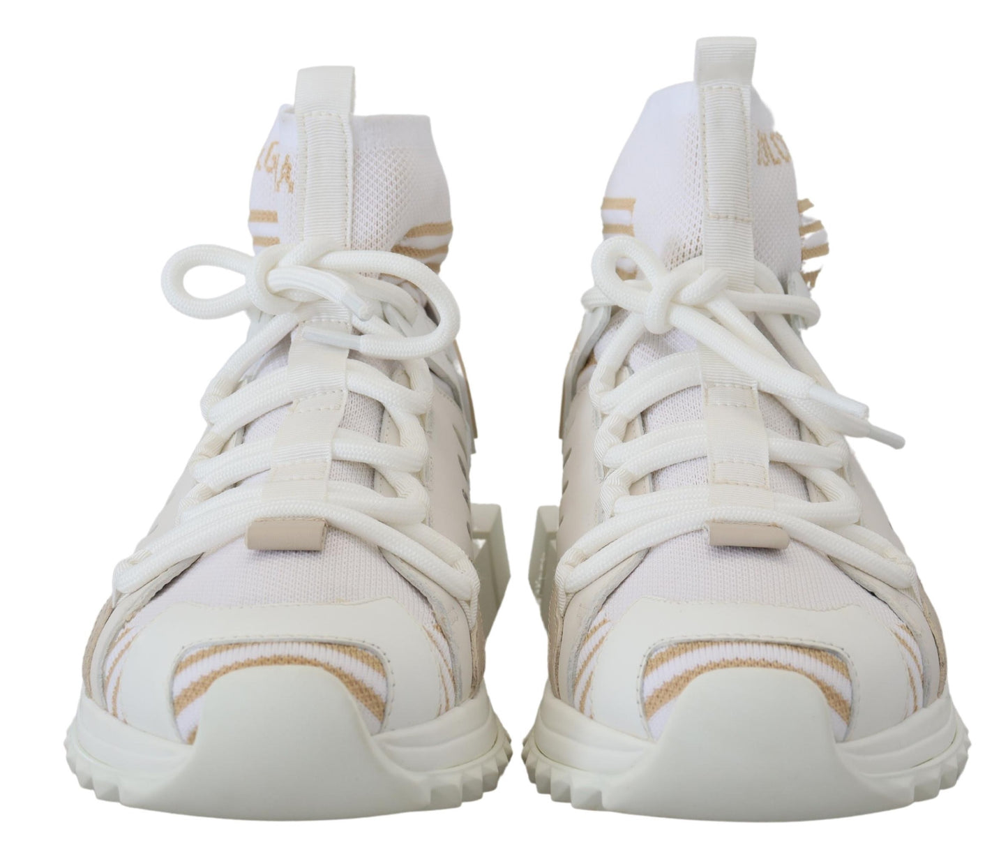 Dolce & Gabbana White Beige Sorrento Sneakers Scarpe