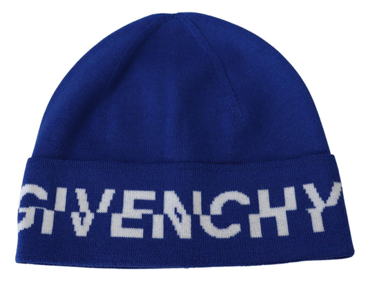 Cappello da berretto inverno unisex di lana blu givenchy