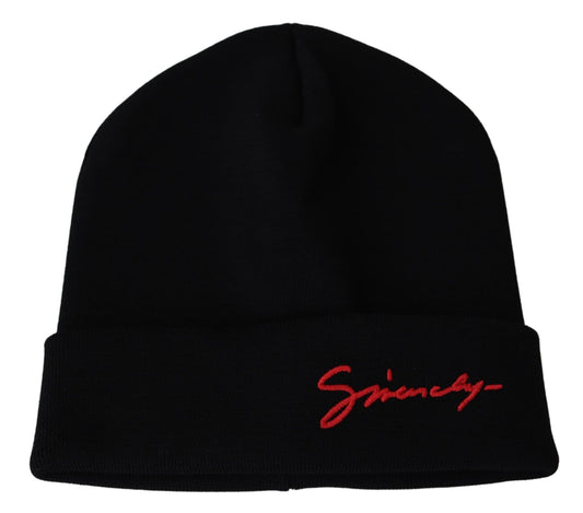 Givenchy Black Wool Unisexe Hiver Chapeau de bonnet chaud
