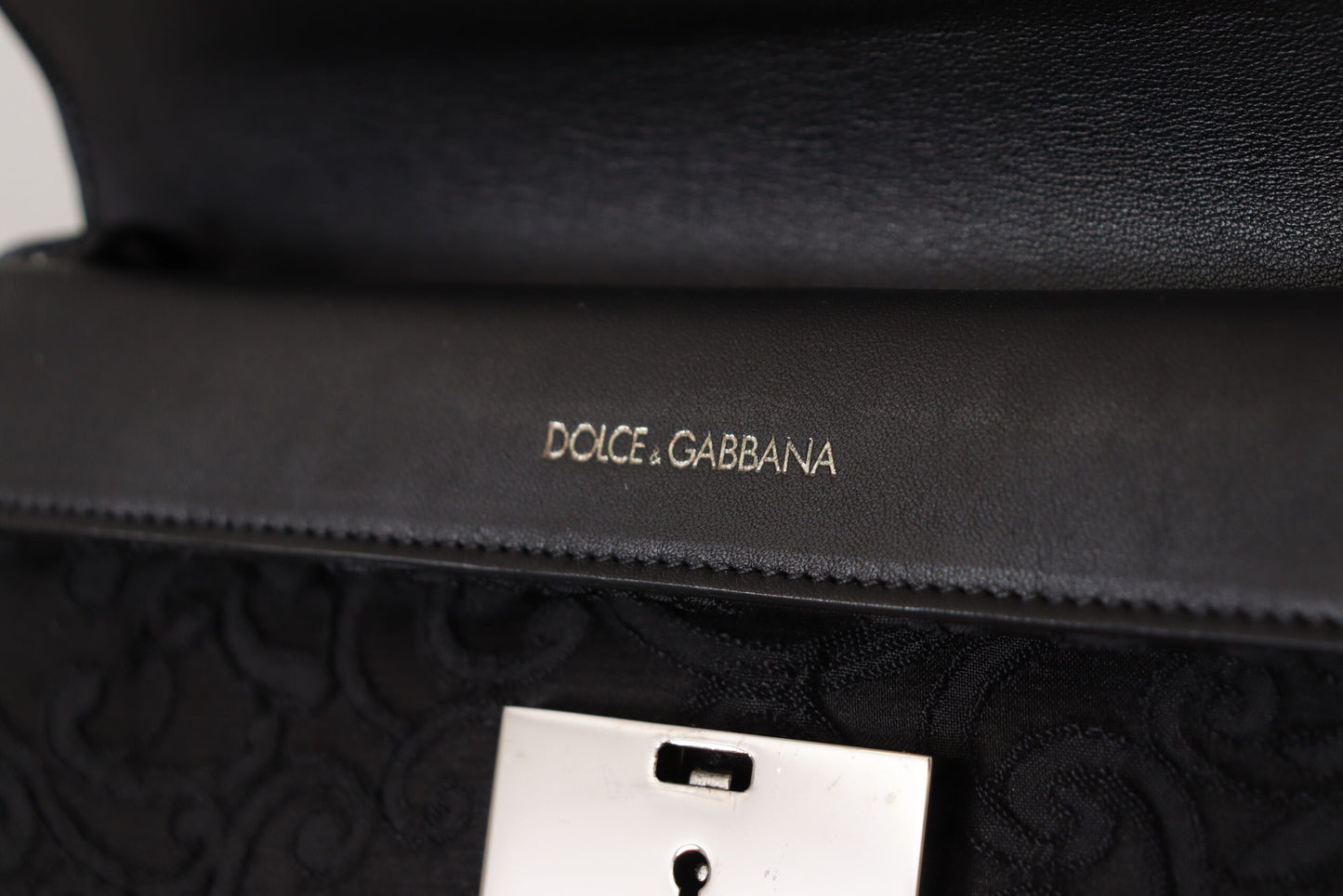 Dolce & Gabbana Black Jacquard in pelle Jacquard Documento valigetta