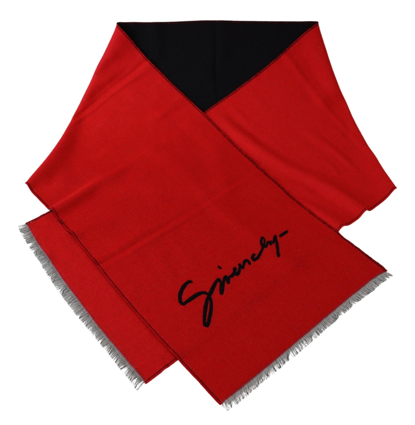 Givenchy rouge laine noire unisexe l'hiver écharpe chaude enveloppe