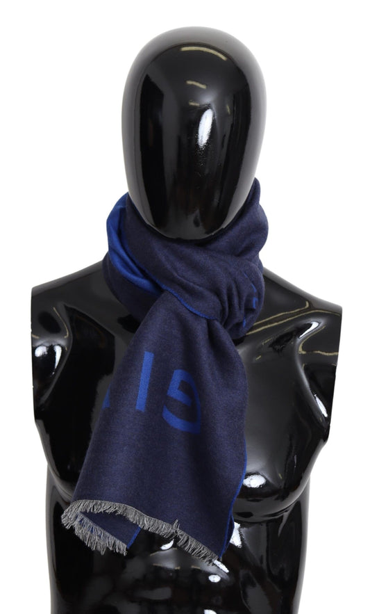 Givenchy Blue Wolle Unisex Winter warmer Schal Wickelschal
