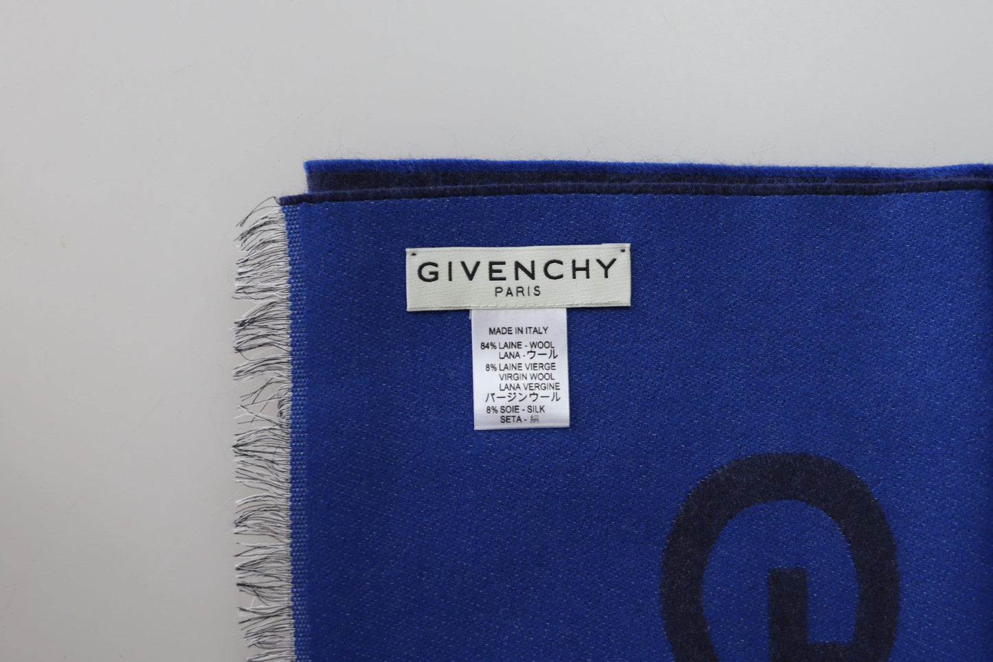 Givenchy Blue Wool Unisexe Winter Warf Scarf Wrap