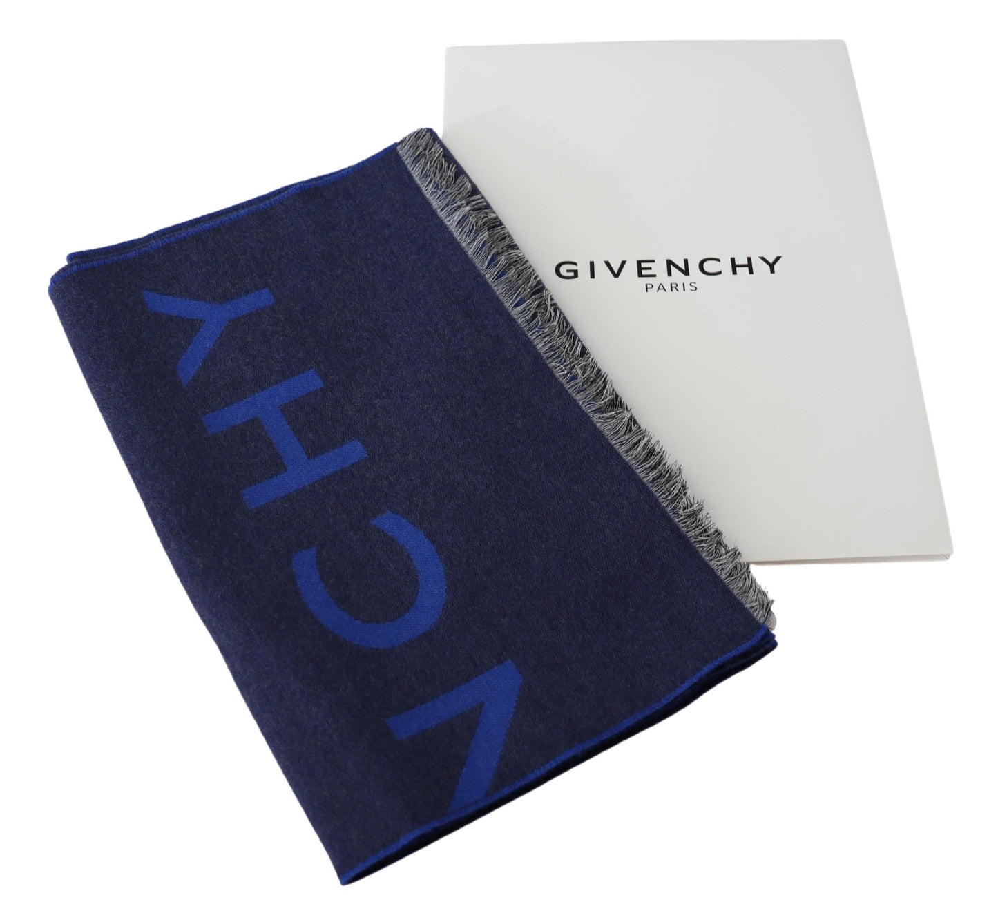 Givenchy lana blu unisex unisex inverno a scialle di avvolgimento della sciarpa